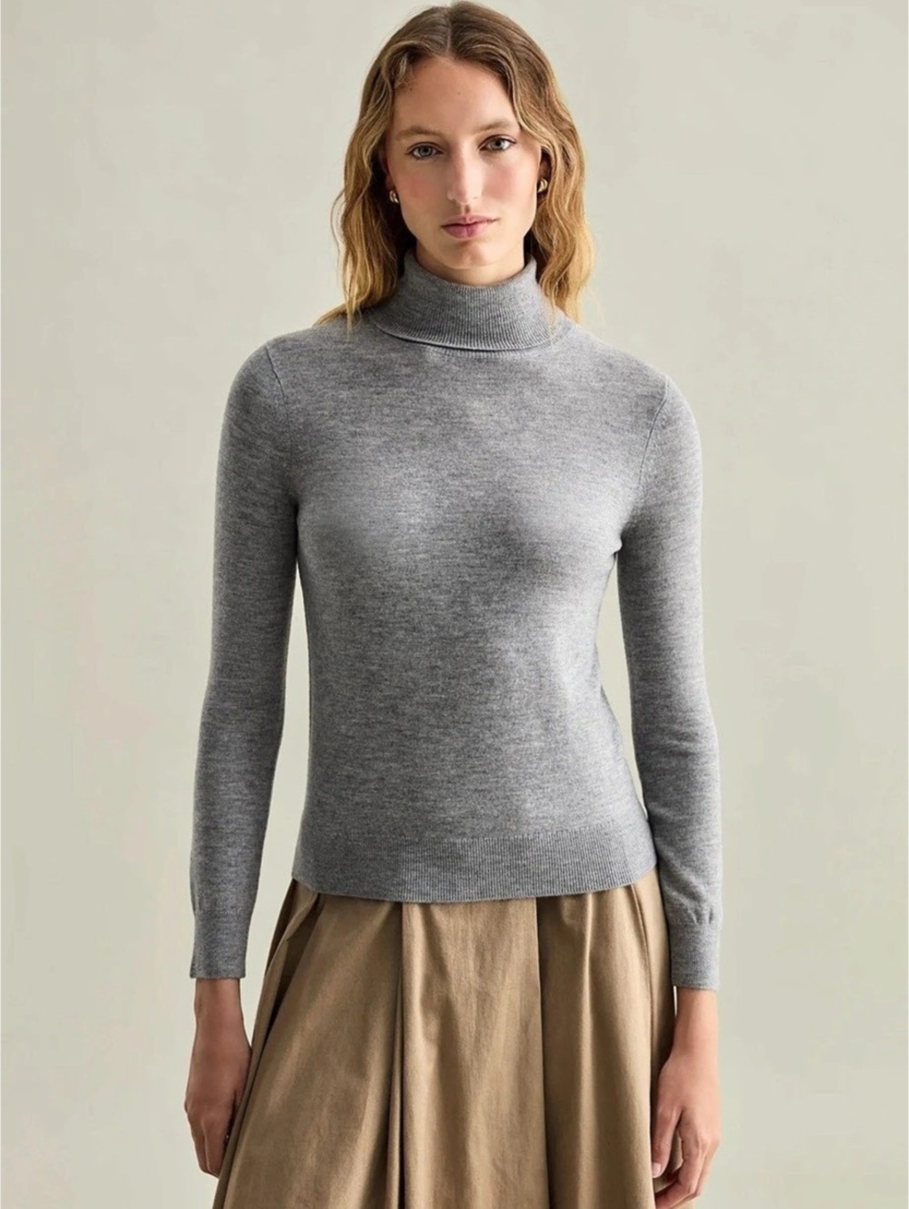 PIOMBO 🩶 Wool Turtleneck Jumper in Grey Marl - BNWT!